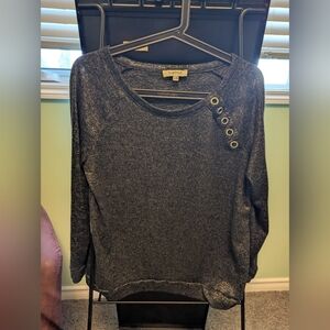 Gray Sweater with Button Detail